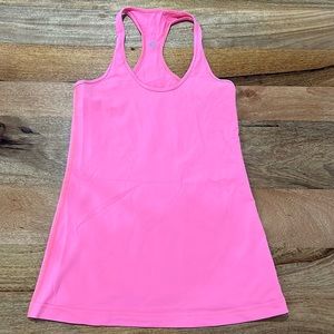 Lululemon, long racerback tank, pink, size 8